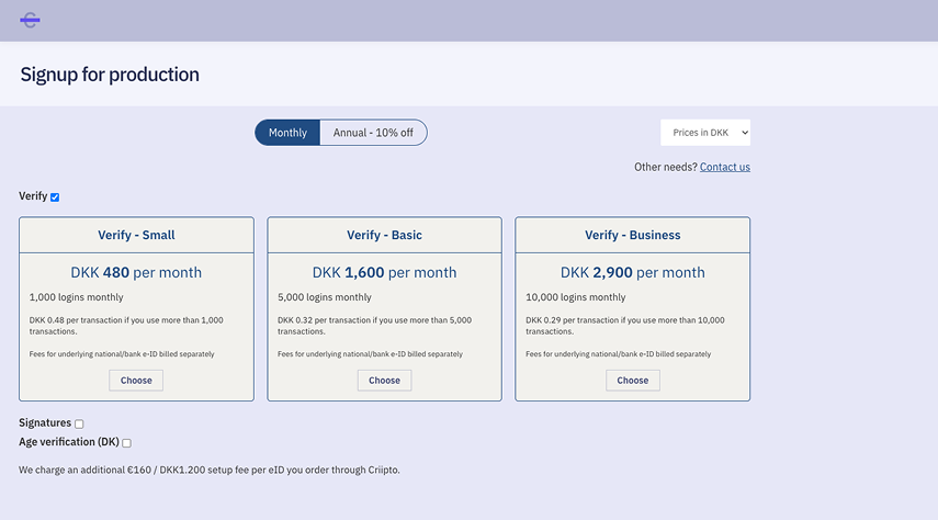 Billing dashboard