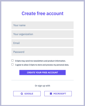 Create Criipto account